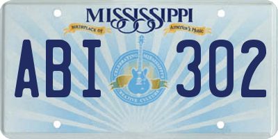 MS license plate ABI302