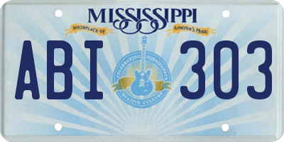 MS license plate ABI303
