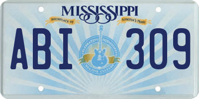 MS license plate ABI309