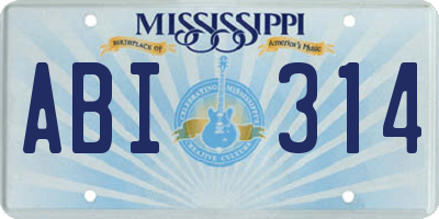 MS license plate ABI314