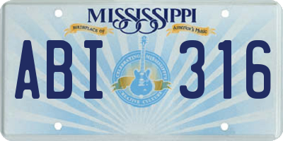 MS license plate ABI316