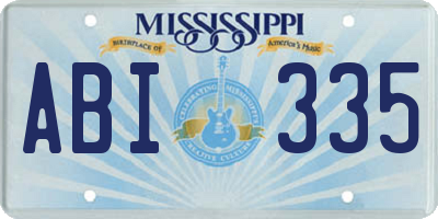 MS license plate ABI335
