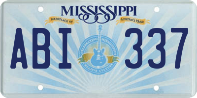 MS license plate ABI337