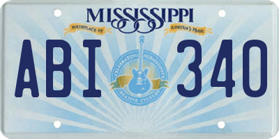 MS license plate ABI340