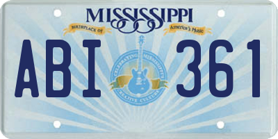 MS license plate ABI361