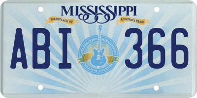 MS license plate ABI366