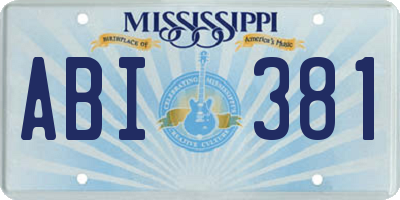 MS license plate ABI381