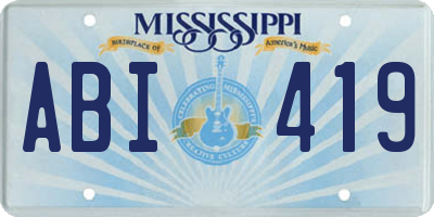 MS license plate ABI419