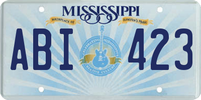 MS license plate ABI423