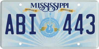 MS license plate ABI443