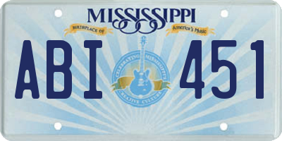 MS license plate ABI451