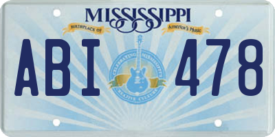 MS license plate ABI478