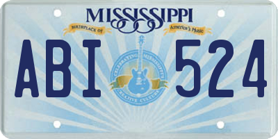 MS license plate ABI524