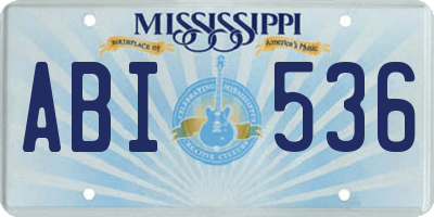 MS license plate ABI536