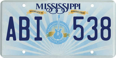 MS license plate ABI538