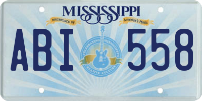 MS license plate ABI558