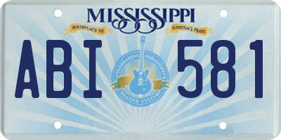 MS license plate ABI581