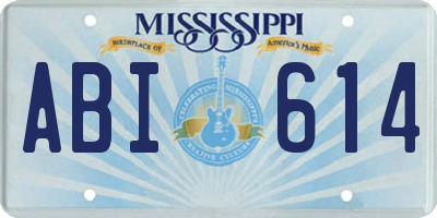 MS license plate ABI614
