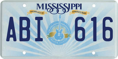 MS license plate ABI616