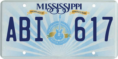 MS license plate ABI617