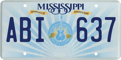 MS license plate ABI637