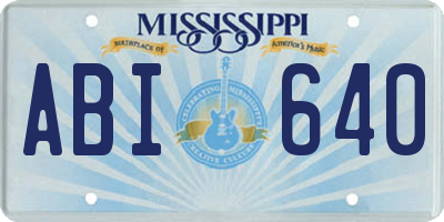 MS license plate ABI640
