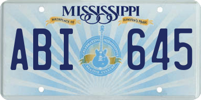 MS license plate ABI645