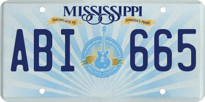 MS license plate ABI665