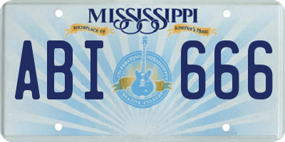MS license plate ABI666