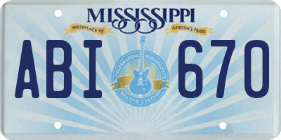 MS license plate ABI670