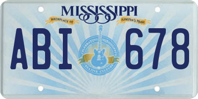 MS license plate ABI678