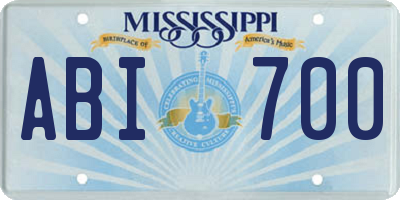MS license plate ABI700