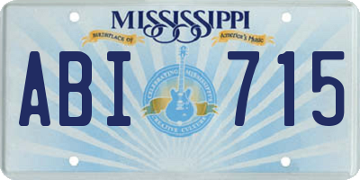 MS license plate ABI715