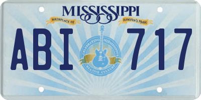 MS license plate ABI717