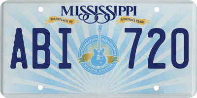 MS license plate ABI720