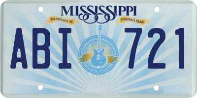 MS license plate ABI721