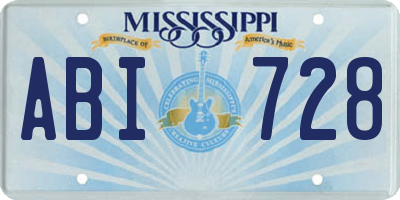 MS license plate ABI728