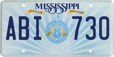 MS license plate ABI730