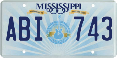MS license plate ABI743