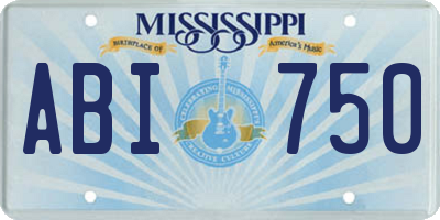 MS license plate ABI750