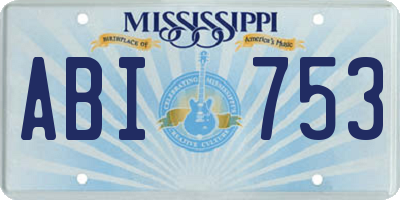 MS license plate ABI753