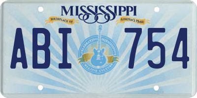 MS license plate ABI754