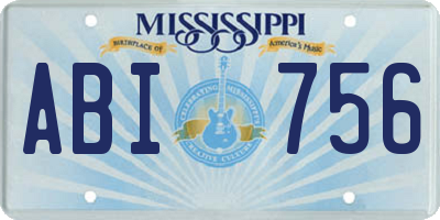 MS license plate ABI756