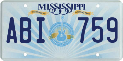 MS license plate ABI759