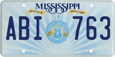 MS license plate ABI763