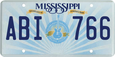 MS license plate ABI766