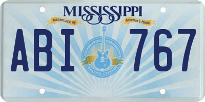 MS license plate ABI767