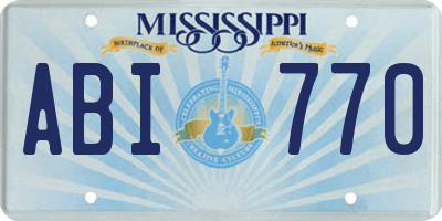MS license plate ABI770