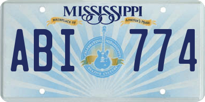 MS license plate ABI774