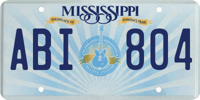 MS license plate ABI804